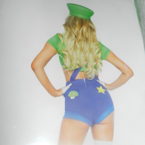 Gamer Sidekick Sexy Luigi Costume With Hat Leg Avenue 🆕⌚😮‍💨⚡🚚 - Picture 2 of 16